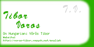 tibor voros business card